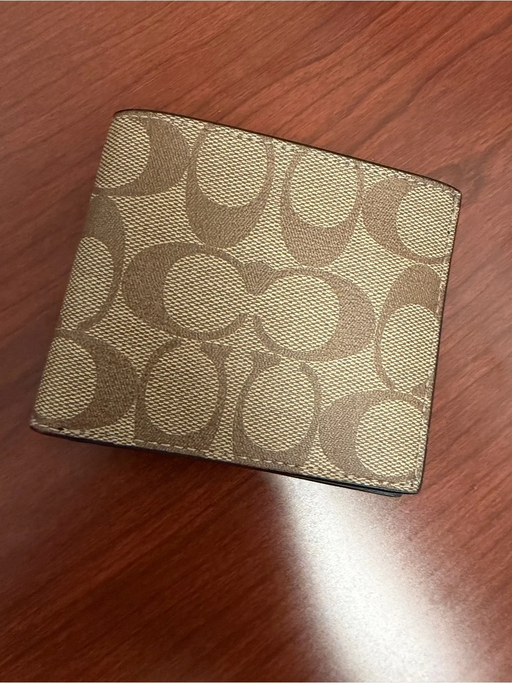 Coach Brown Signature Canvas Bifold Wallet